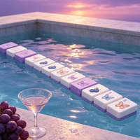 Jeu de Mahjong flottant de 160 pièces, taille standard, pour voyage, avec motifs amusants d'illustrations de Mahjong américain, jeu de tuiles Joker
