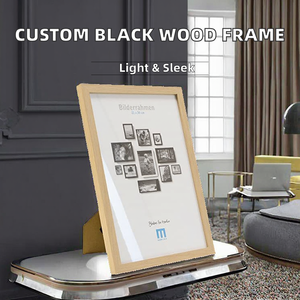 Customized Black MDF Wood Photo <b>Frame</b> Square Glass Home Decorative UV Printing Various Sizes 4x6 5x7 8x10 9x12 A4 <b>A3</b> 11x14 - Product Image 3