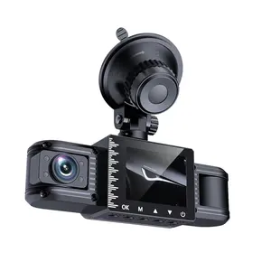 3 Lens Camera Dashboard Dual 180 Degree Dvr Vehicle Recorder 4k Front And Back Dash Cam Car Camera For Cars