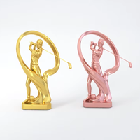 Trophée de golf en alliage moulé à la main durable, figurine sportive avec placage poli, taille personnalisée pour les passionnés de golf