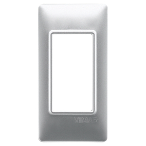 Vimar <b>Wall</b> Switch <b>Plate</b> Silver Technopolymer 1 Gang Standard Size - Product Image 1