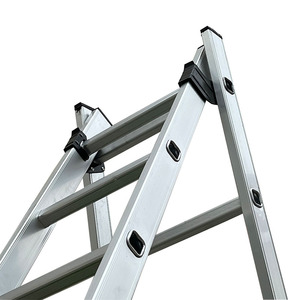 Escalera Extensible Combinada Plegable de Aluminio de 3 Secciones, 3x6, 3x7, 3x8, 3x9, 3x10, 3x11, 3x12, 3x13, 3x14, 3x15, 3x16 Peldaños - Product Image 2