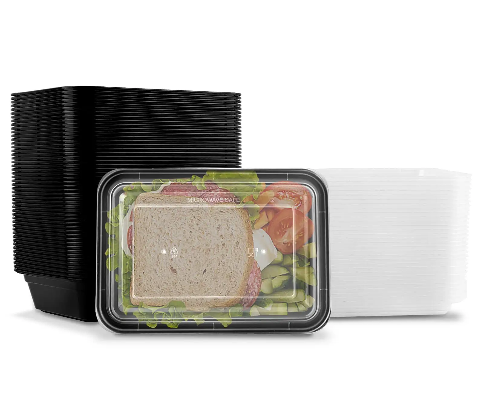 Contenants de préparation de repas 38oz sans BPA pour micro-ondes/congélateur/lave-vaisselle Boîte à lunch Bento jetable