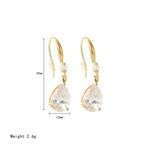 Simple Fashion 18k Gold Plated Ear <b>Hook</b> <b>Earring</b> Waterdrop Diamond Pendant <b>Earring</b> - Product Image 3