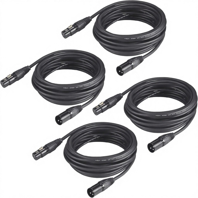 Custom DMX Cable 3-Pin XLR Male/Female Connectors Metal Signal Transmission for DJ Lighting & Stage Lighting & Moving Head Light