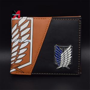 Attack on Titan Shingeki No Kyojin Cartoon Men PU Cartera corta de cuero con tarjetero Monedero - Product Image 3