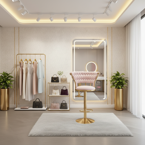 Sgabello da <span class=keywords><strong>Bar</strong></span> di Lusso in Velluto con Base Dorata, Sedia Girevole Regolabile in Altezza per <span class=keywords><strong>Isola</strong></span> Cucina o <span class=keywords><strong>Bar</strong></span> di Casa - Product Image 1