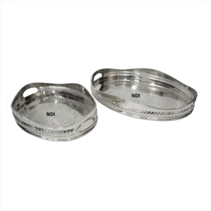 Bandeja de servidor de alimentos de calidad sostenible Decoración de mesa de cena de hotel en casa Bandeja de metal para servir - Product Image 1