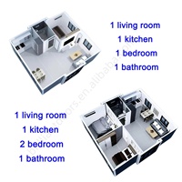 Portable De Luxe 20/30/40ft Conteneur Extensible Préfabriqué Micro Maison 2 Chambres À Coucher En Acier Encadré Mobile Salon Cuisine