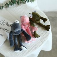 Peluche grenouille à longues pattes, pendentif porte-clés et breloque de sac pour machine à griffes, en coton PP court