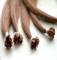 Extensions de cheveux humains 100% Remy brésiliens naturels de qualité supérieure 12A, pré-collées, à pointe en U, avec kératine, lisses, vente en gros