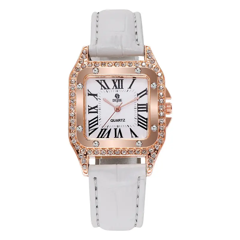 Simple fashion retro square rhinestone women's watch Korean style fashion student quartz belt watch square women's watch quartz