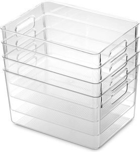 Plastic Storage Bins Perfect Kitchen Organization or Pantry Storage Fridge Organizer Pantry Organization and Storage Organiser