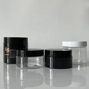 Tarro cosmético negro de plástico PET de alta calidad de lujo para envase cosmético crema