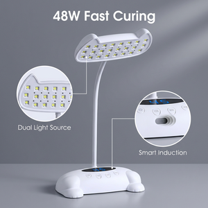 New M40 Lucky <strong>Cat</strong> 48W Smart Sensor Nail Lamp, Dual Light Source, Rechargeable Cordless <strong>Plug</strong>-in Nail Dryer, No Skin Darkening - Product Image 4