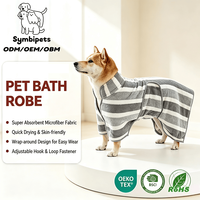 Peignoir de séchage pour animaux de compagnie super absorbant en microfibre, serviette de bain rayée pour chien, idéal après la baignade - Vente chaude