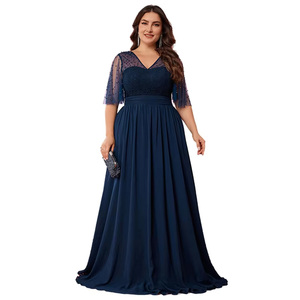 sachin and babi light blue dress Moxiu Plus Size Lace Chiffon Wedding Guest Dresses Women Cocktail Party  Midi Dress Half Sleeve Mother of The Bride Dresses Formal Evening Gowns