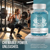 Vente en Gros Marque Blanche OEM Sans Sucre Végétalien 3000mg Énergie Pré-Entraînement Créatine Monohydrate Bonbons Gélifiés Compléments