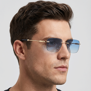 Venta al por mayor de alta calidad de tendencia Retro sin montura gafas de sol polarizadas para hombre Lunettes De Soleil, Lentes De Sol Hombre - Product Image 1