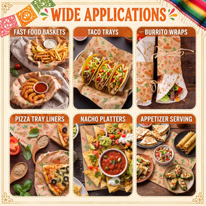 Papier d'emballage pour tacos, jetable, antiadhésif, résistant aux hautes températures, feuilles pour <span class=keywords><strong>charcuterie</strong></span> mexicaine, résistant à l'huile, doublures pour paniers alimentaires - Product Image 4