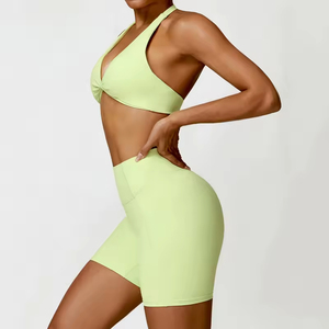 PASUXI, gran oferta, conjuntos de <span class=keywords><strong>Yoga</strong></span> de invierno para mujer, ropa de entrenamiento de gimnasio de manga larga, chaqueta de <span class=keywords><strong>Yoga</strong></span>, sujetador, pantalones cortos deportivos para Fitness, mallas de entrenamiento - Product Image 4