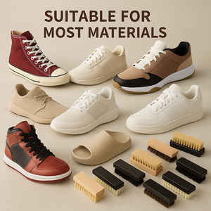 工場供給 カスタム無料ロゴ ソフト・ミディアム・ハード毛 木製ハンドル スニーカー・靴用クリーニングブラシ 靴の清掃とケア用 - Product Image 6