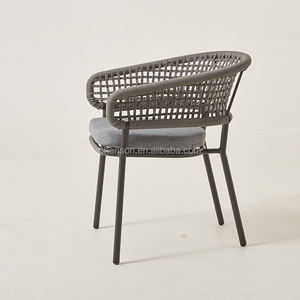 Fauteuil en rotin synthétique moderne - Couleur nature, rotin PE torsadé, chaise de jardin pour salle <span class=keywords><strong>à</strong></span> manger - Product Image 6