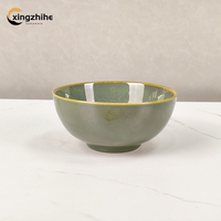 Service de table en grès céramique moderne vert 16 pièces avec glaçure réactive écologique, compatible lave-vaisselle et four, pour usage domestique