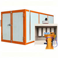 Système complet de peinture en poudre manuel à haute productivité avec four de cuisson par lots et contrôle PLC pour la finition des surfaces métalliques