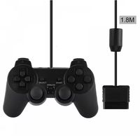 Manette de jeu noire filaire 1.8m pour manette PS2 Joypad pour manette d'interface hôte PS2
