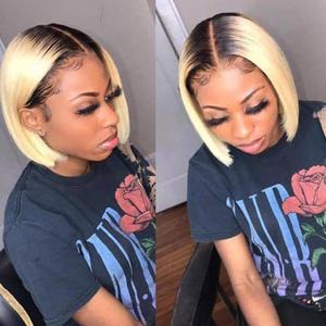 Peluca de Cabello Humano Virgen con Cutícula Alineada, Doble Trama, Estilo Bob Liso, con Cierre Kim, 100% Cabello Humano, Frente de Encaje Transparente, para Mujeres Negras - Product Image 3