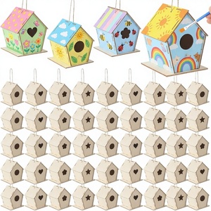 Casetta per uccelli in legno fai da te, vendita diretta dalla fabbrica, set di giocattoli per graffiti per bambini, casetta per uccelli da dipingere creativamente per la classe, nido per uccelli - Product Image 1