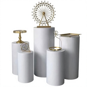Support à dessert cylindrique en fer Uschool BJ1861 pour mariage, anniversaire, fête, présentoir à gâteaux, décoration de vitrine - Product Image 1