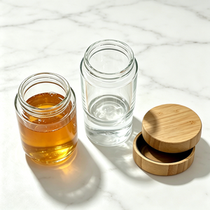 Airtight Transparent <b>Glass</b> Canister Bamboo Screw Lid Empty <b>Glass</b> Jar For Kitchen Candy Nut Herb Food Storage <b>Container</b> Bulk - Product Image 1