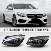 Phare LED pour Mercedes-Benz Classe C W205 2014-2017 C200 C260 C180 12V 50W 5000K – Nouvelle version améliorée en boîte