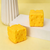 Jouet anti-stress en forme de cube de fromage en PU, à presser et à manipuler pour soulager l'anxiété, pour enfants et adultes, utilisation au bureau