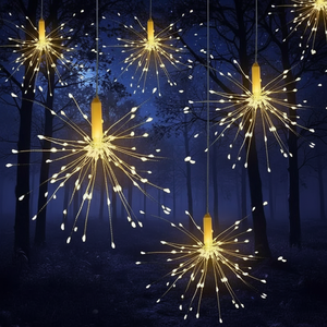 <span class=keywords><strong>Guirlande</strong></span> <span class=keywords><strong>lumineuse</strong></span> de Noël extérieure effet pluie de météores RGB, feux d'artifice suspendus multicolores, éclairage étoilé avec télécommande - Product Image 4