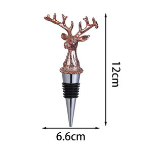Venditore caldo divertente tappo per bottiglia di vino rosso Set di accessori tappo per vino in Silicone Logo personalizzato tappo per vino animale cervo per Par - Product Image 4