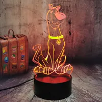 Hot Koop Kinderen Favoriete Geschenk 3D Lava Mood Lamp Scooby Doo Babykamer Decor Usb Touch 7 Kleurverandering 3D Illusion Nachtlampje