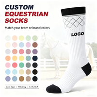 Chaussettes d'équitation personnalisées en fibre de bambou écologique, motif sur mesure, résistantes aux odeurs, hypoallergéniques, confortables, chaussettes d'équitation hautes