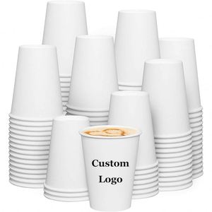 Gobelet en papier biodégradable personnalisable avec logo, simple ou double paroi, 12oz 9oz, à paroi ondulée, jetable, avec impression dorée - Product Image 1