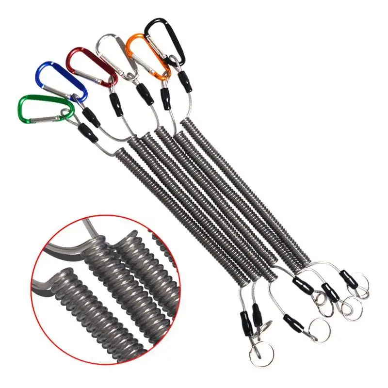 TOPIND Retractable Spring Cord Stretchy Elastic Safety Ropes Wire Plastic Lanyards