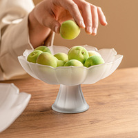 Assiette jetable en verre moderne émaillé en forme de lotus, assiette à fruits, assiette à dessert, thé de l'après-midi, rafraîchissement