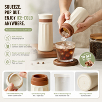 Lvyin Bac à glaçons en silicone moderne et minimaliste, conception à pression, qualité alimentaire, hermétique, congélation rapide, refermable pour boissons froides