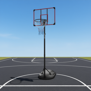 Panier de basket portable et réglable 7,5 pi - 9,2 pi avec panneau en aluminium et roues pour entraînement en intérieur et en extérieur - Product Image 2