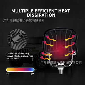 ไฟทำงาน LED ขนาด 4 นิ้ว Qidewin 55w 6000lm สำหรับรถยนต์ มอเตอร์ไซค์ ไฟส่องสว่างออฟโรด - Product Image 4