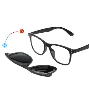 1+5 Magnetic Cover Sunglasses Tr Frame Polarizing Night Vision Driving Glasses For Men And Women
