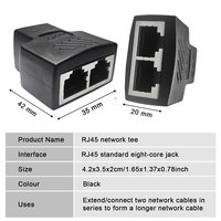RJ45 kablo konnektörü ile 8P8C bei altın LAN Ethernet adaptörü 8P8C genişletici tak 1 2 kadın ağ Splitter korumalı