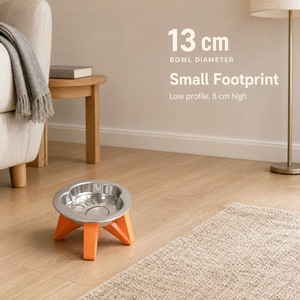 Wholesale Pet <b>Bowl</b> Stainless Steel Flower Shaped <b>Raised</b> Cat Feeder Small <b>Dog</b> Food Water Dish with X Shape Stand 13cm Diameter - Product Image 6