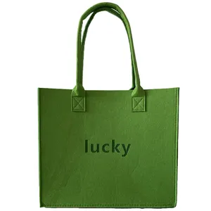 large capacity multi function grocery organizer custom logo women's tote bag felt shopping bags